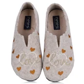 Kapcie damskie - Pantofle damskie hiszpańskie Neles T83-27334 BEIGE R.35 - miniaturka - grafika 1