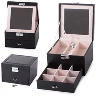 Pudełka i szkatułki - Szkatułka Na Biżuterię Organizer Pudełko Kuferek - miniaturka - grafika 1