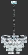 Lampy sufitowe - Trio Leuchten Klasyczna okrągła lampa wisząca chrom i kryształki - Orient - miniaturka - grafika 1