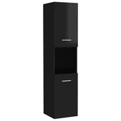Meble łazienkowe - vidaXL vidaXL Szafka łazienkowa, czarna, wysoki połysk, 30x30x130 cm, płyta - miniaturka - grafika 1
