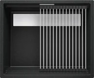 Zlewozmywaki - Zlew BRANDE HIGH 560-60-U GRAPHITE (grafitowy) | podwieszany zwijany ociekacz ROLLMATA - miniaturka - grafika 1