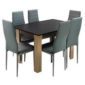 Stoły z krzesłami - Zestaw Stół Modern 120 Bs I 6 Szarych Krzeseł Nicea - miniaturka - grafika 1