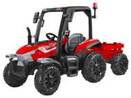 Pojazdy elektryczne dla dzieci - Mamido Dziecięcy Traktor Na Akumulator Z Przyczepą 24V Blast 2X200W Czerwony - miniaturka - grafika 1