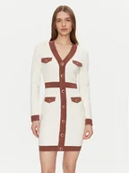 Sukienki - Fracomina Sukienka dzianinowa FS24WD5002K524F8 Biały Slim Fit - miniaturka - grafika 1