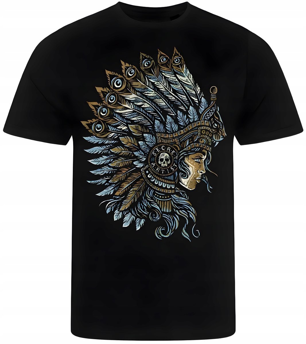 KOSZULKA MĘSKA NADRUK INDIANIN MOTOCYKLOWA PREZENT PREMIUM S