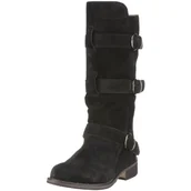 Kozaki damskie - Buffalo London 102527 408-9619 COW SUEDE, kozaki damskie, czarny - Czarny Czarny 01-36 EU - miniaturka - grafika 1