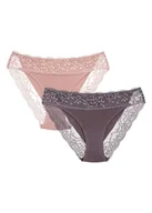 Majtki damskie - Majtki z wysokim stanem Patri 2-pak Esotiq brudny róż, grafitowy M - miniaturka - grafika 1