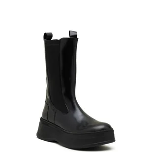 Calvin Klein Skórzane sztyblety - Botki damskie - miniaturka - grafika 1