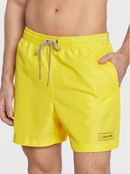 Kąpielówki męskie - Calvin Klein Swimwear Szorty kąpielowe KM0KM00787 Żółty Regular Fit - miniaturka - grafika 1