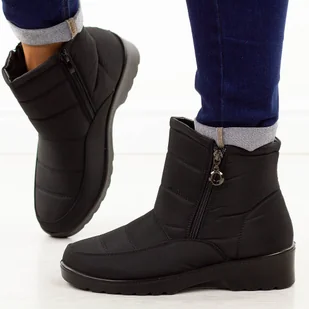 Czarne ciepłe botki damskie na koturnie Vinceza 86240 - Botki damskie - miniaturka - grafika 1