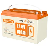 Baterie do zasilaczy awaryjnych UPS - Bateria LiFePO4 SUNHOOPOWER 12V 100Ah, energia 1280Wh, wbudowany BMS 100A, maks. moc obciążenia 1280W - miniaturka - grafika 1