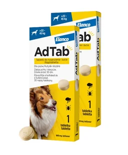 ELANCO 2xAdTab 900mg tabletki na pchły i kleszcze dla psów >22 - 45 kg - Artykuły przeciw pasożytom - miniaturka - grafika 1