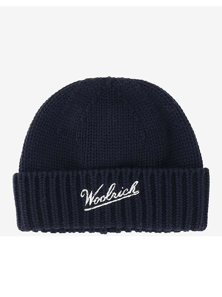 Woolrich Wełniana czapka w kolorze granatowym