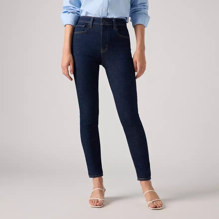 LEVIS JEANSY DAMSKIE RURKI GRANATOWE WYSOKI STAN KLASYCZNE 29/32 17AA