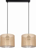 Lampy sufitowe - Lampa wisząca Solar Lampa wisząca żyrandol BOHO len 2 żarówki czarna - miniaturka - grafika 1