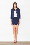 Komplety bielizny - Damski WYGODNY KOMPLET Krótki żakiet i prosta spódnica mini niebieski XL - miniaturka - grafika 1