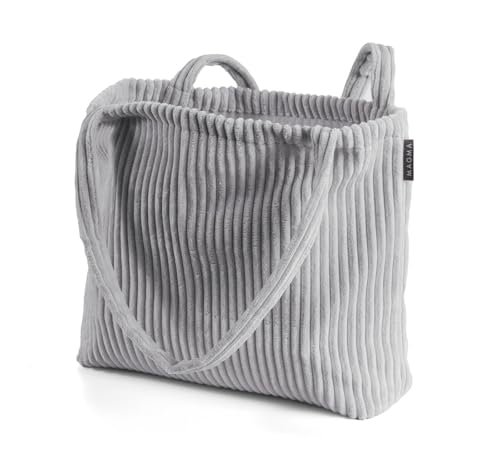 Bookiepad Shopper Shara - grau: Kuscheliger Begleiter: Deine ideale Cord-Tasche für Bücher und mehr