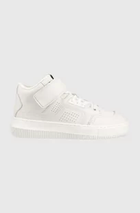 Calvin Klein Jeans sneakersy skórzane Chunky Cupsole Laceup Mid kolor biały - Sneakersy damskie - miniaturka - grafika 1