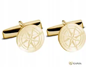 Spinki do mankietów i krawatów - Spinki do mankietów próba 925, nawigacja, kompas na spinkach okrągłych - miniaturka - grafika 1