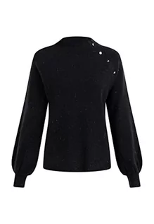 Swetry damskie - baradello Damski sweter z dzianiny Turtleneck 39725046-BA01, czarny, XS/S, czarny, XS-S - grafika 1