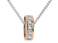 Naszyjniki - Naszyjnik ring z cyrkoniami kółeczko - miniaturka - grafika 1