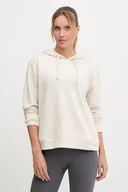 Bluzy damskie - Under Armour bluza UA Rival damska kolor beżowy z kapturem z nadrukiem 6005511 - miniaturka - grafika 1