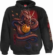 Bluzy męskie - Spiral Samurai Męska Bluza z kapturem zwykły czarny, Czarny, S - miniaturka - grafika 1