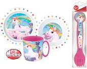 Zestawy naczyń dla dzieci - Zestaw Obiadowy 5W1 Unicorn Talerz Miska Kubek Sztućce - miniaturka - grafika 1