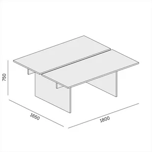 Stół DOUBLE SOLID, 1800 x 1650 x 743 mm, orzech - Biurka - miniaturka - grafika 3