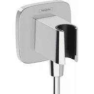 Akcesoria do armatury i ceramiki - Hansgrohe FixFit Q przyłącze kątowe z uchwytem prysznicowym chrom 26887000 - miniaturka - grafika 1