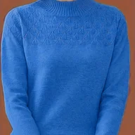 Swetry damskie - TEMU Elegancki Sweter z Wysokim Kołnierzem dla Kobiet - Miękki, Luźny Krój, Długi Rękaw, Jednolity , Idealny na Każdą Porę Roku, Wszechstronny do - miniaturka - grafika 1