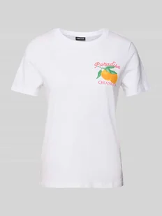 T-shirt o kroju regular fit z czystej bawełny model ‘SUMMER’ - Koszulki i topy damskie - miniaturka - grafika 1