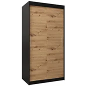 Szafy - Szafa przesuwna garderoba z półkami do przedpokoju Tokyo 100 artisan sonoma czarna biała - miniaturka - grafika 1