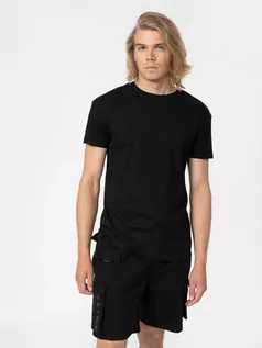Koszulki męskie - T-shirt regular z prążkowanej dzianiny męski - 4F - grafika 1