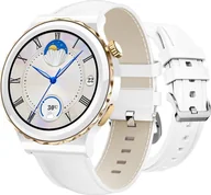 Smartwatch - Rubicon E92 pasek skórzany + silikonowy Biały - miniaturka - grafika 1