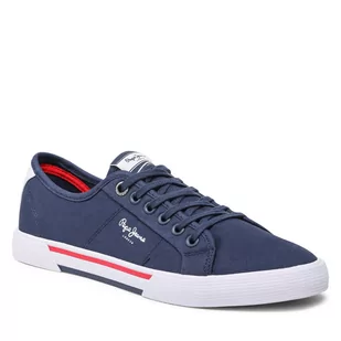 Pepe jeans Tenisówki Brady Men Basic PMS30816 Navy 595 - Trampki damskie - miniaturka - grafika 1