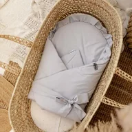 Rożki i beciki - Rożek Niemowlęcy z falbanką jasny szary - miniaturka - grafika 1