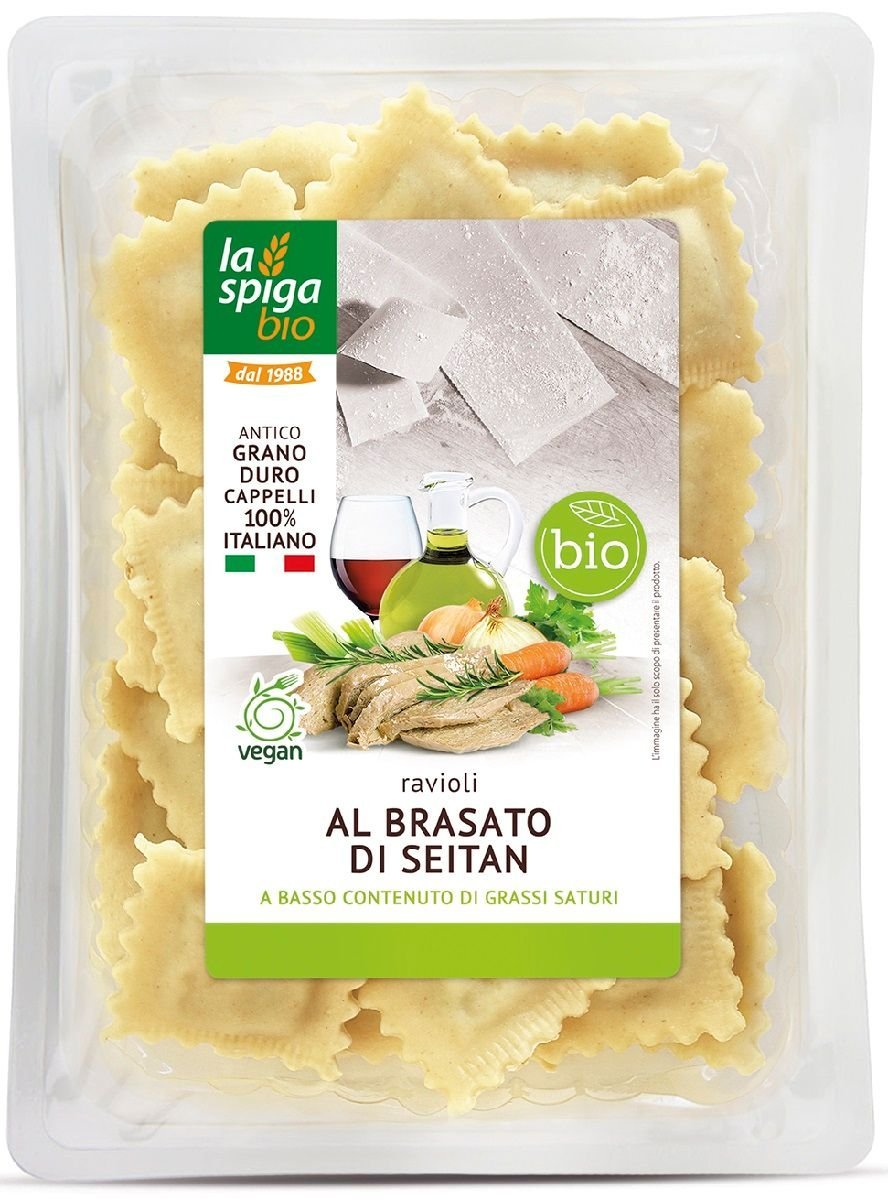 RAVIOLI ŚWIEŻE Z WARZYWAMI I SEITANEM BIO 250 g - LA SPIGA