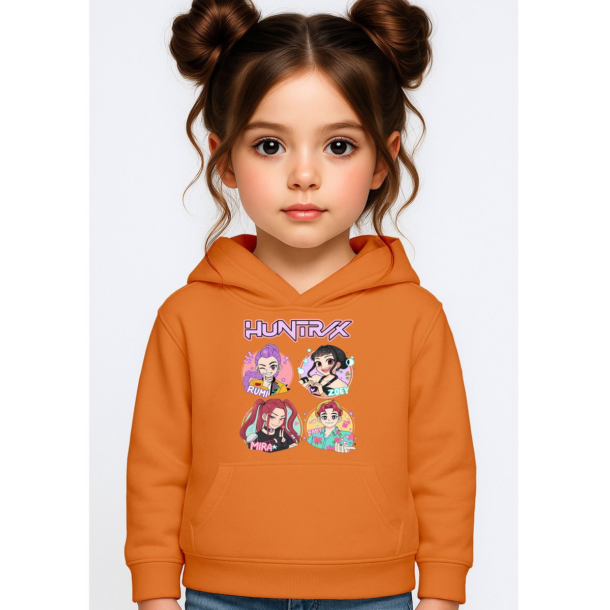 BLUZA DZIECIĘCA K-POPOWE ŁOWCZYNIE DEMONÓW HUNTRIX 110-116 Z KAPTUREM