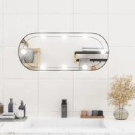Lustra - Lustro ścienne z oświetleniem LED 30x70 cm szklane owalne - miniaturka - grafika 1