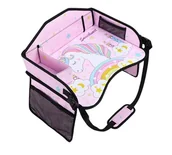 Akcesoria do fotelików - Tacka Stolik Do Podróży Samochodem Dla Dzieci Różowy Jednorożec - miniaturka - grafika 1