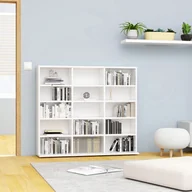 Pudełka i akcesoria na płyty CD - vidaXL Szafka na płyty CD, wysoki połysk, biała, 102x16x89,5 cm vidaXL - miniaturka - grafika 1