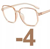 Okulary korekcyjne, oprawki, szkła - Okulary korekcyjne kujonki minusy -4 - miniaturka - grafika 1