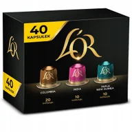 Kawa w kapsułkach i saszetkach - Kapsułki do Nespresso L'OR Colombia, Papua New Guinea, India 40szt. - miniaturka - grafika 1