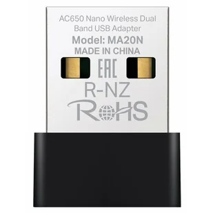 MERCUSYS MA20N USB-A, Zewnętrzna, 2.4 / 5 GHz MA20N - Karty sieciowe - miniaturka - grafika 1