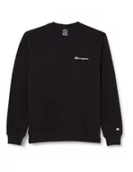 Bluzy męskie - Champion Męska bluza z okrągłym dekoltem Legacy American Classics Heavy Powerblend z polaru małe logo, czarna, L - miniaturka - grafika 1