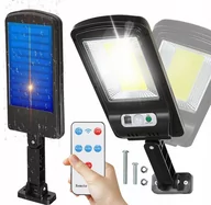 Lampy ogrodowe - LAMPA SOLARNA Z CZUJNIKIEM RUCHU ZMIERZCHU + PILOT - miniaturka - grafika 1