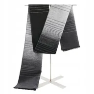 Apaszki i szaliki męskie - SZAL Szalik MĘSKI Zimowy Ciepły SZARO - CZARNY w Pasy Pako Jeans - miniaturka - grafika 1