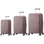 Walizki - Zestaw walizek SEMI LINE T5827-0 Brązowy - miniaturka - grafika 1