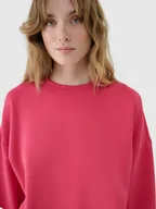 Bluzy damskie - 4F Bluza damska dresowa nierozpinana z modalem 4FWSS25TSWSF1576-54S Różowy Roz. XL - miniaturka - grafika 1